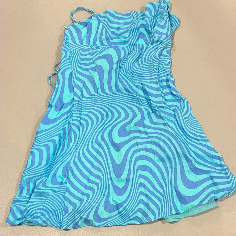Zara Blue and Green Swirl Dress